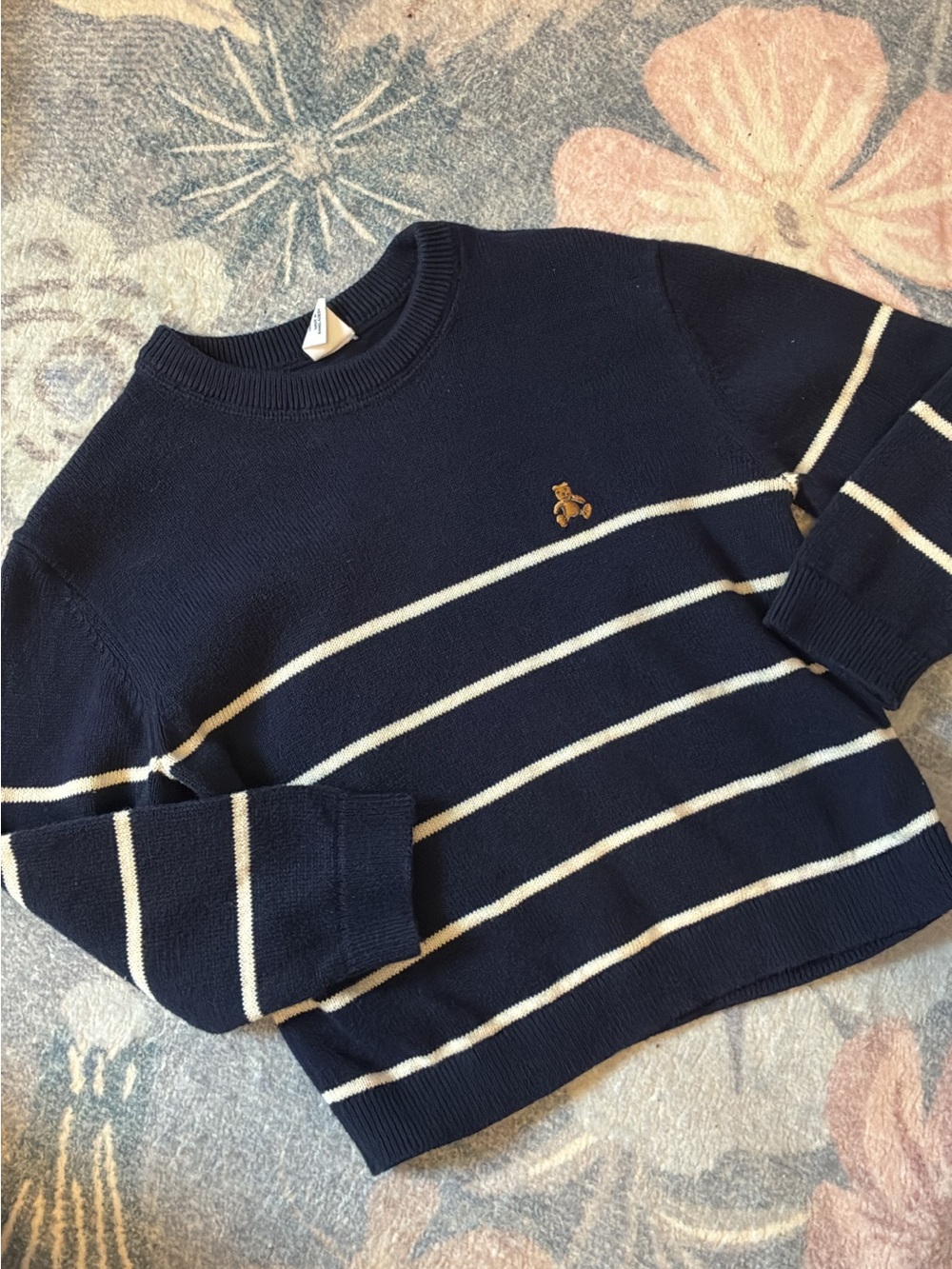 Baby GAP Navy and White Striped Crewneck Sweater 2T